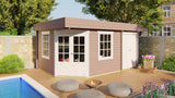 Blockhaus - Gartenhaus Helge | 44mm | Fichte braun imprägniert