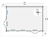Blockhaus - Gartenhaus Hildegard | 44mm | Fichte braun imprägniert