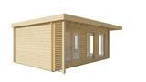 Blockhaus - Gartenhaus Hildegard | 44mm | Fichte braun imprägniert
