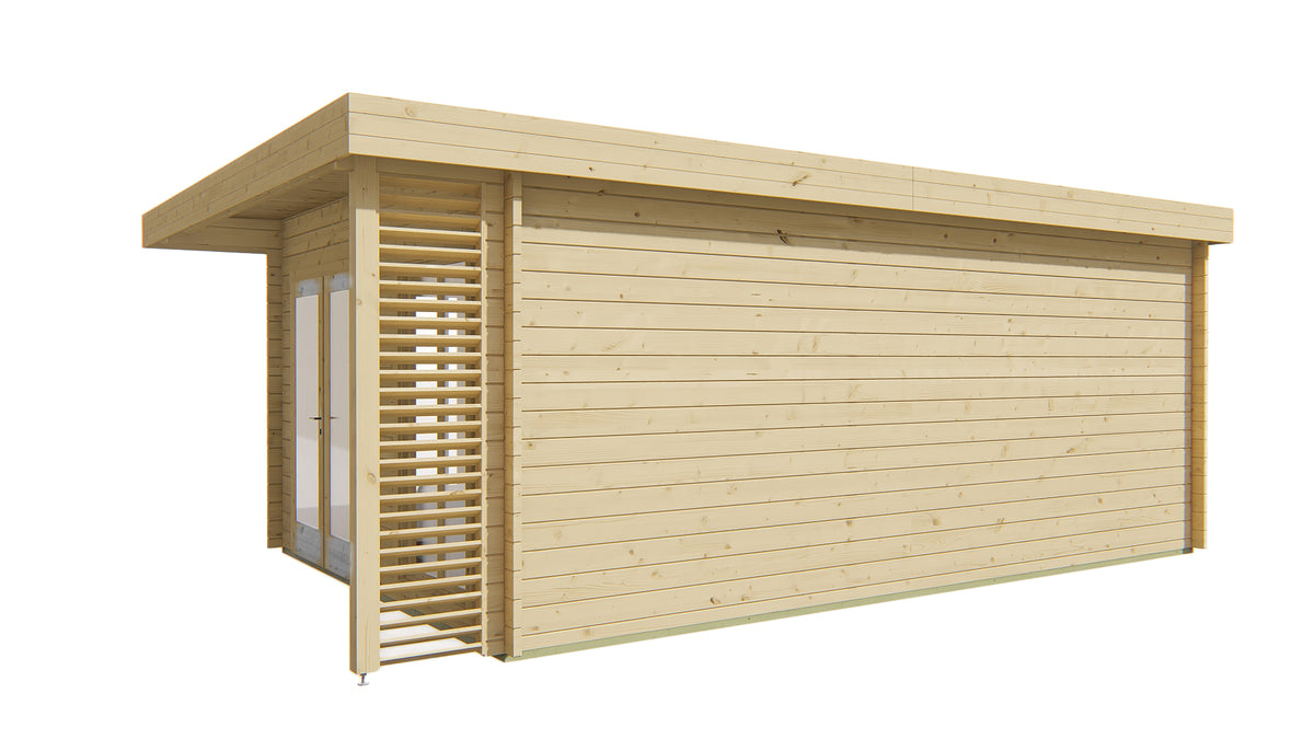 Blockhaus - Gartenhaus Hildegard | 44mm | Fichte honiggelb imprägniert