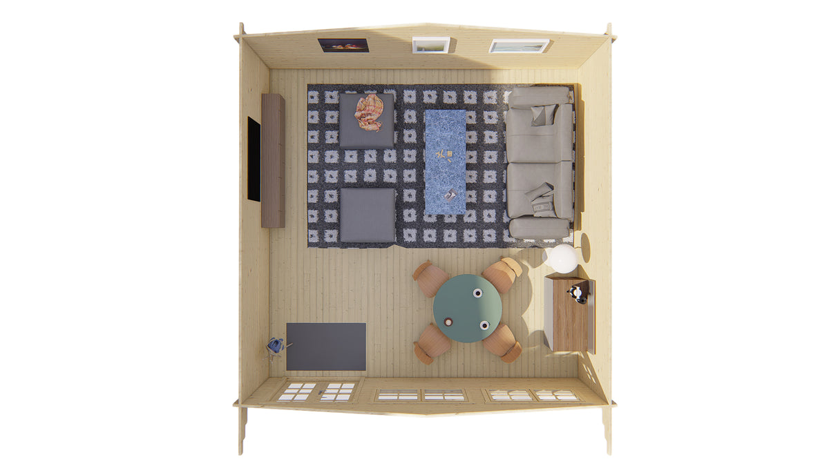 Blockhaus - Gartenhaus Helle | 44mm | Fichte unbehandelt