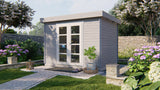 Blockhütte - Gartenhaus Ultramodern | 28mm | Fichte grau imprägniert