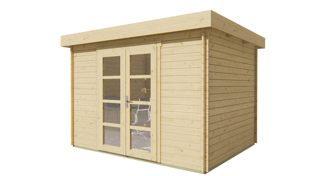 Cabane en rondins - Abri de jardin Hypermoderne | 28 mm | Bois imprégné de classe rouge