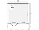 Blockhaus - Gartenhaus Inge | 44mm | Fichte grau imprägniert