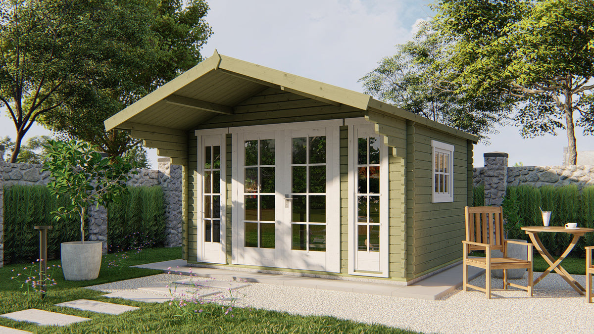 Blockhaus - Gartenhaus Inglund | 44mm | Fichte honiggelb imprägniert