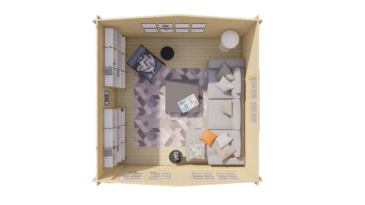 Blockhaus - Gartenhaus Inge | 44mm | Fichte grau imprägniert