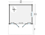 Blockhaus - Gartenhaus Inglund | 44mm | Fichte honiggelb imprägniert