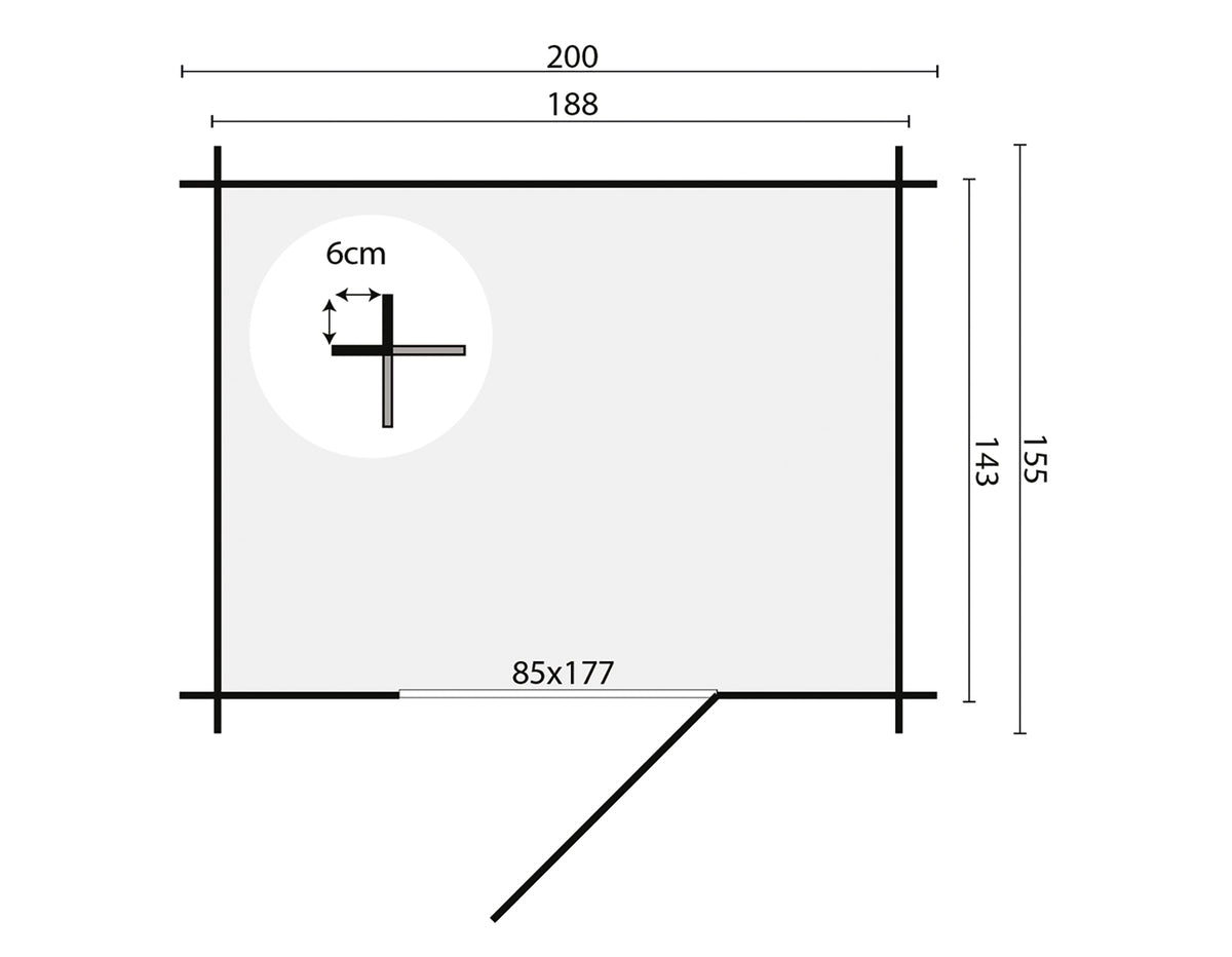 Blockhaus - Gartenhaus Irina | 19mm | Fichte grau imprägniert