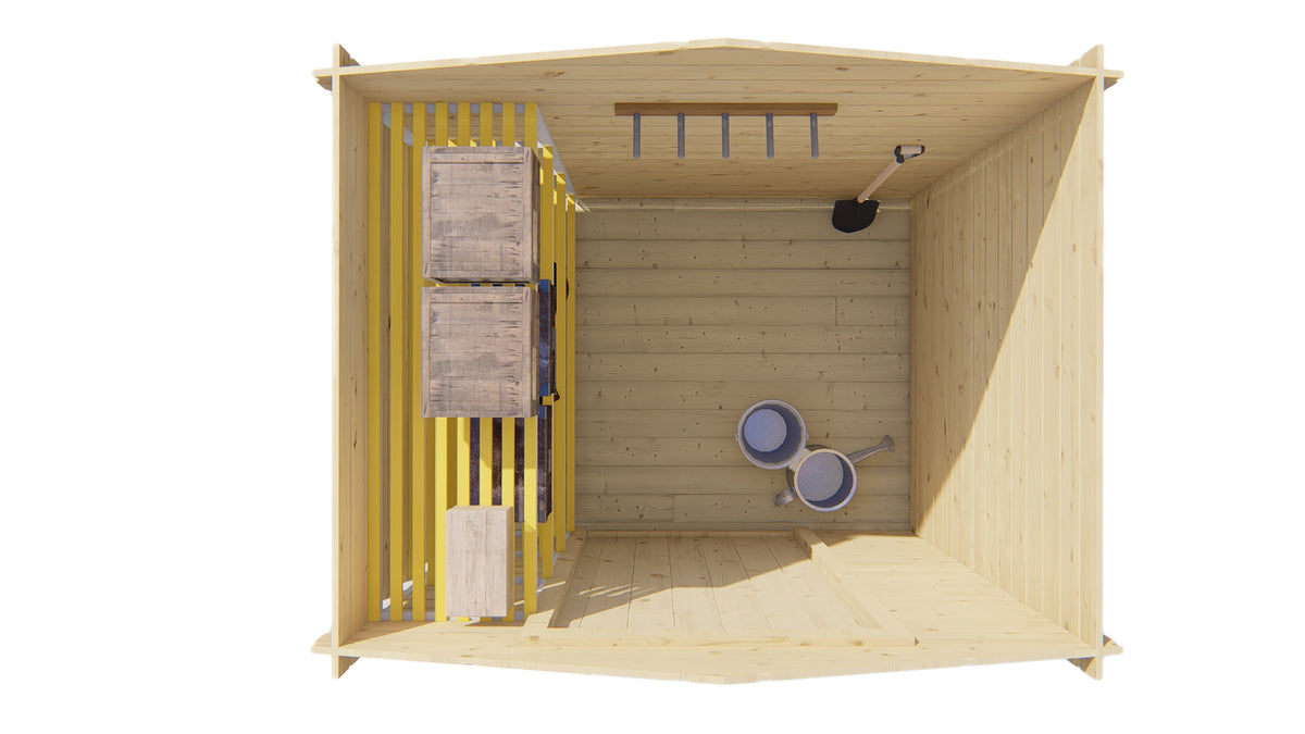 Blockhaus - Gartenhaus Irina | 19mm | Fichte braun imprägniert