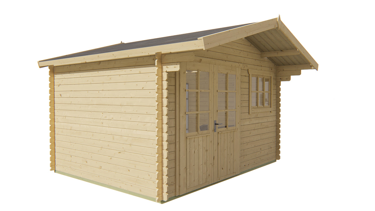 Cabane en rondins - Maison de jardin Ingmar | 28 mm | vert pin imprégné