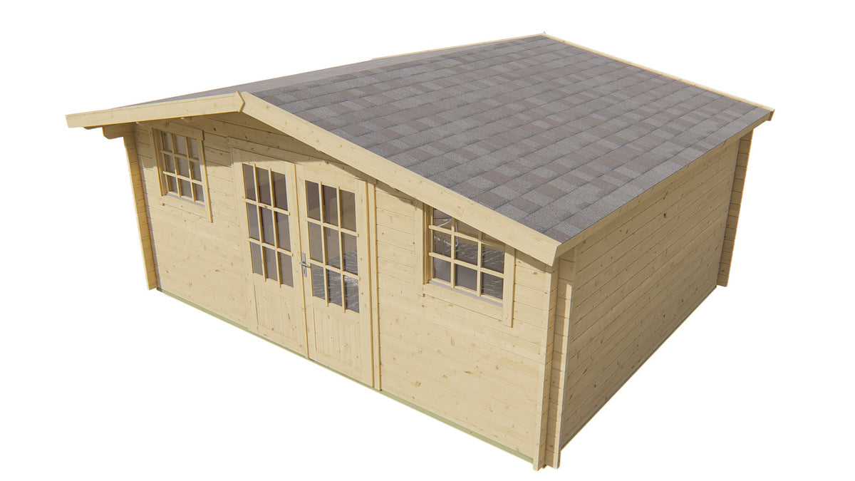 Blockhütte - Gartenhaus Jackalyn | 40 mm | grau imprägniert