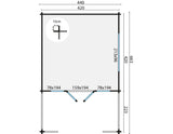 Blockhütte - Gartenhaus Ipswich | 58mm | Fichte grau imprägniert