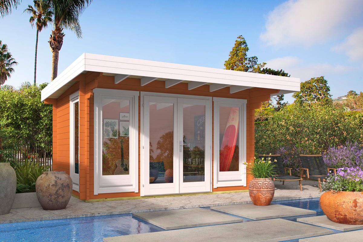 Cabane en rondins - Maison de jardin James | 44 mm | Bois imprégné de classe rouge