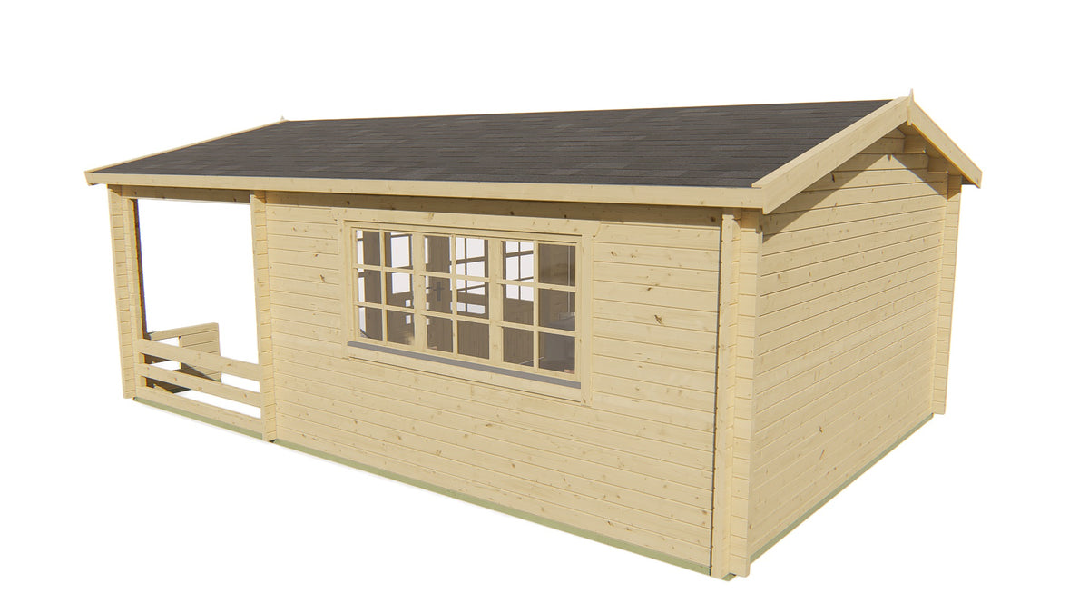 Blockhütte - Gartenhaus Ipswich | 58mm | Fichte braun imprägniert