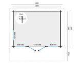 Blockhaus - Gartenhaus James | 44mm | Fichte grau imprägniert