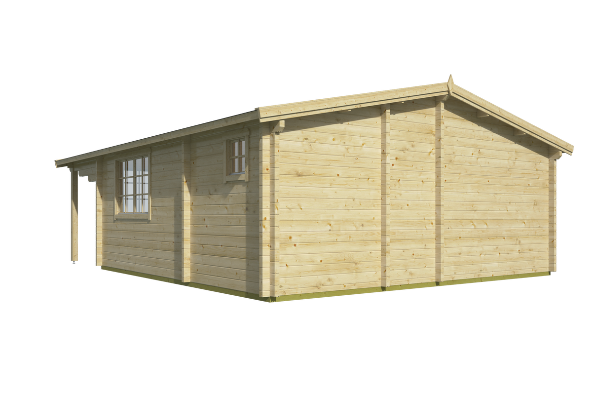 Cabane en rondins - Maison de jardin Jackson | 70 mm | vert imprégné