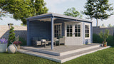 Blockbohlenhaus - Gartenhaus Jutta | 44 mm | grau imprägniert
