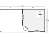 Blockbohlenhaus - Gartenhaus Jutta | 44 mm | grau imprägniert