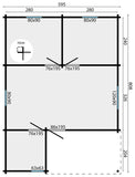 Blokhut - Tuinhuis Javea | 44 mm | groen geïmpregneerd