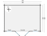 Blockhaus - Gartenhaus Juha | 28mm | Fichte honiggelb imprägniert