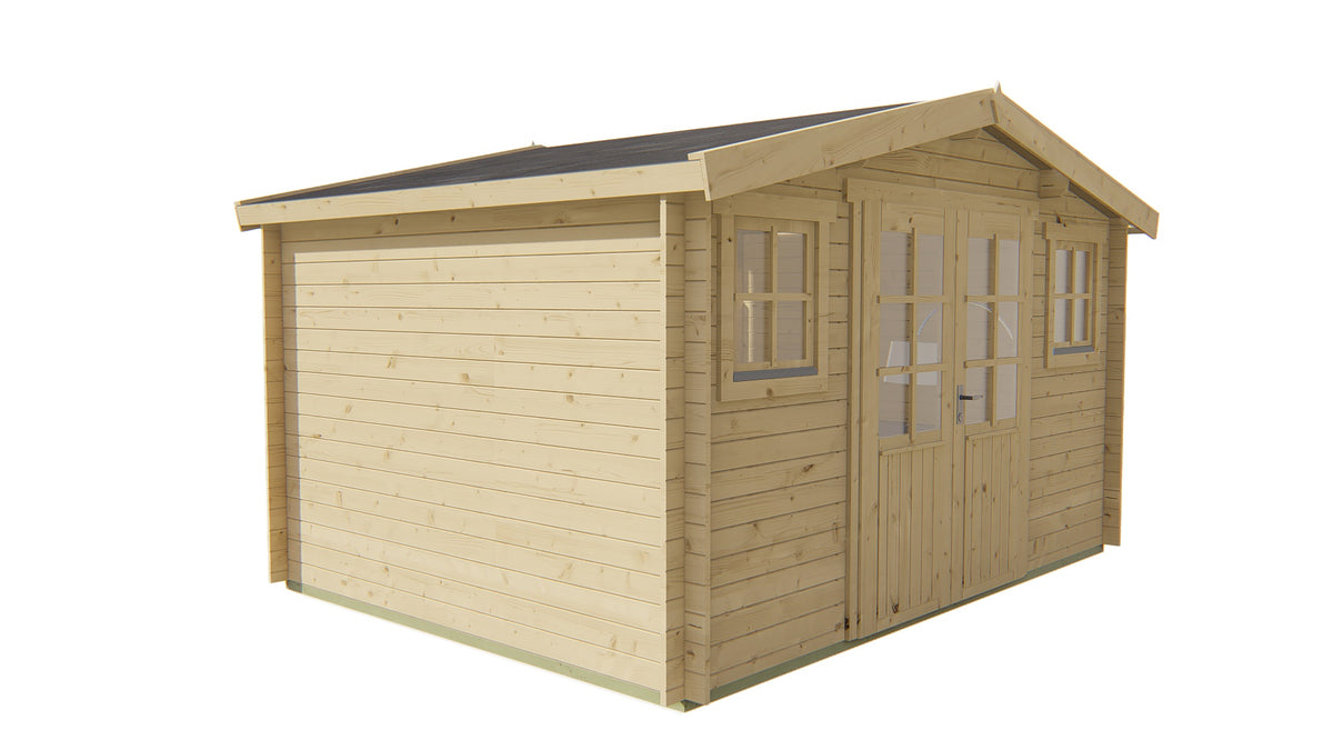 Blockhaus - Gartenhaus Juha | 28mm | Fichte honiggelb imprägniert