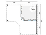 Blockhaus - Gartenhaus Jutka | 44mm | Fichte grau imprägniert
