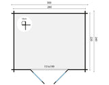 Blockhaus - Gartenhaus Klair | 28mm | Fichte grau imprägniert