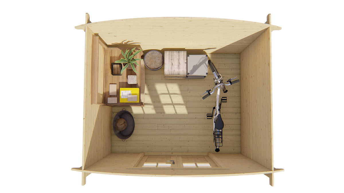 Blockhaus - Gartenhaus Klair | 28mm | Fichtengrün imprägniert