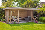 Gazebo en rondins Konstantin | 40 mm | Bois imprégné de classe rouge