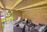 Gazebo en rondins Konstantin | 40 mm | Bois imprégné de classe rouge