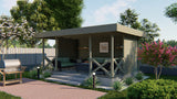 Gazebo en rondins Konstantin | 40 mm | Bois imprégné de classe rouge