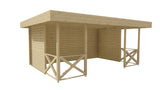 Gazebo en rondins Konstantin | 40 mm | Bois imprégné de classe rouge