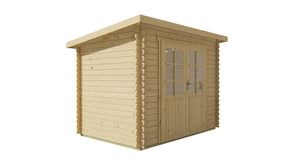 Blockhütte - Gartenhaus Kris | 28mm | Fichte braun imprägniert