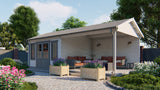 Blockhütte - Gartenhaus Kwaspa | 44mm | Fichte honiggelb imprägniert