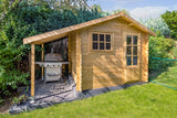 Blockhaus - Gartenhaus Lars | 28mm | Fichte grau imprägniert