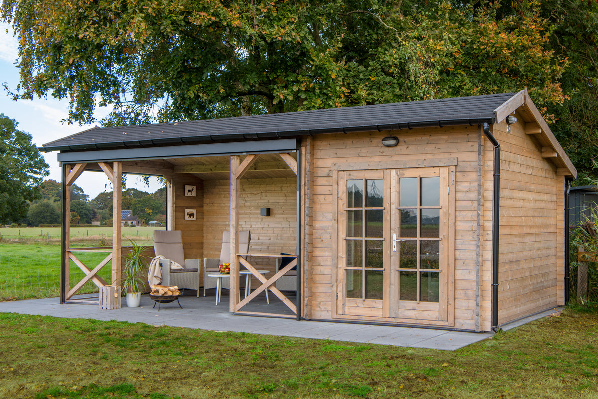 Blockhaus - Gartenhaus Kukka | 40mm | Fichtengrün imprägniert