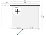 Blockhaus - Gartenhaus Lars | 28mm | Fichte grau imprägniert