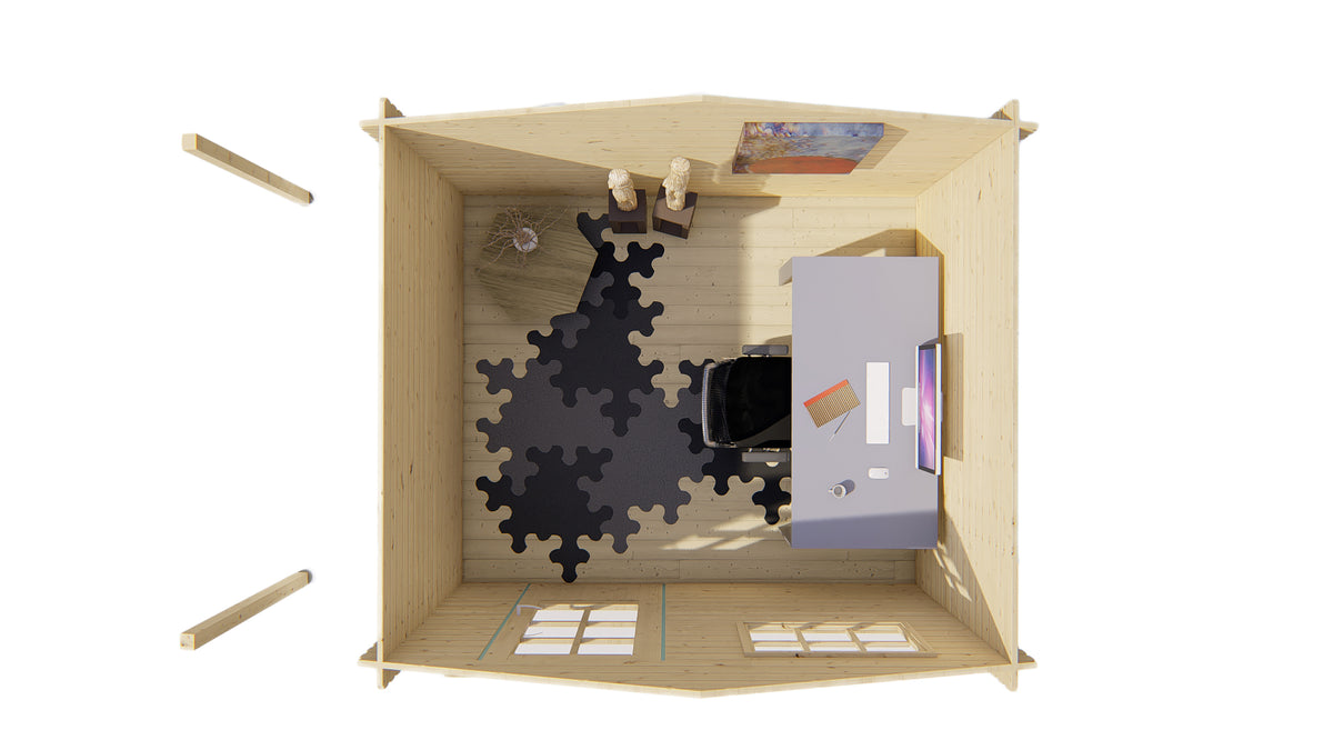 Blockhaus - Gartenhaus Lars | 28mm | Fichte grau imprägniert