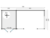 Blockhaus - Gartenhaus Kukka | 40mm | Fichte braun imprägniert