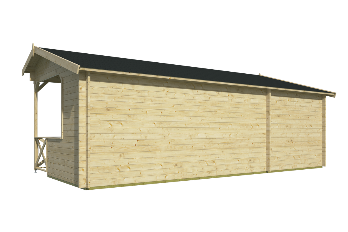 Blockhaus - Gartenhaus Kukka | 40mm | Fichte braun imprägniert