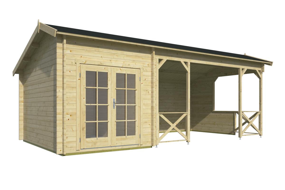 Blockhaus - Gartenhaus Kukka | 40mm | Fichte grau imprägniert