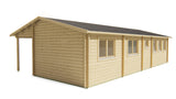 Blockhütte - Gartenhaus Letterkenny | 70mm | Fichte grau imprägniert