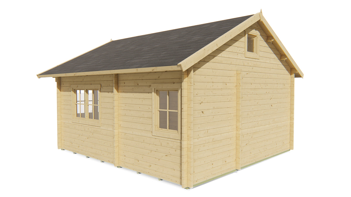 Cabane en rondins - Maison de jardin Llanes | 44 mm | gris imprégné