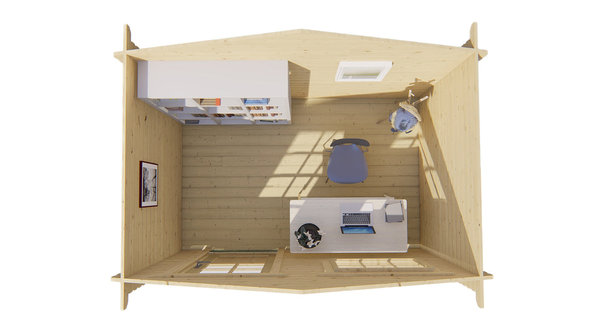 Blockhaus - Gartenhaus Sten | 28mm | Fichte grau imprägniert