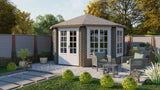 Blockhütte - Gartenhaus Lynn | 44mm | Fichte braun imprägniert