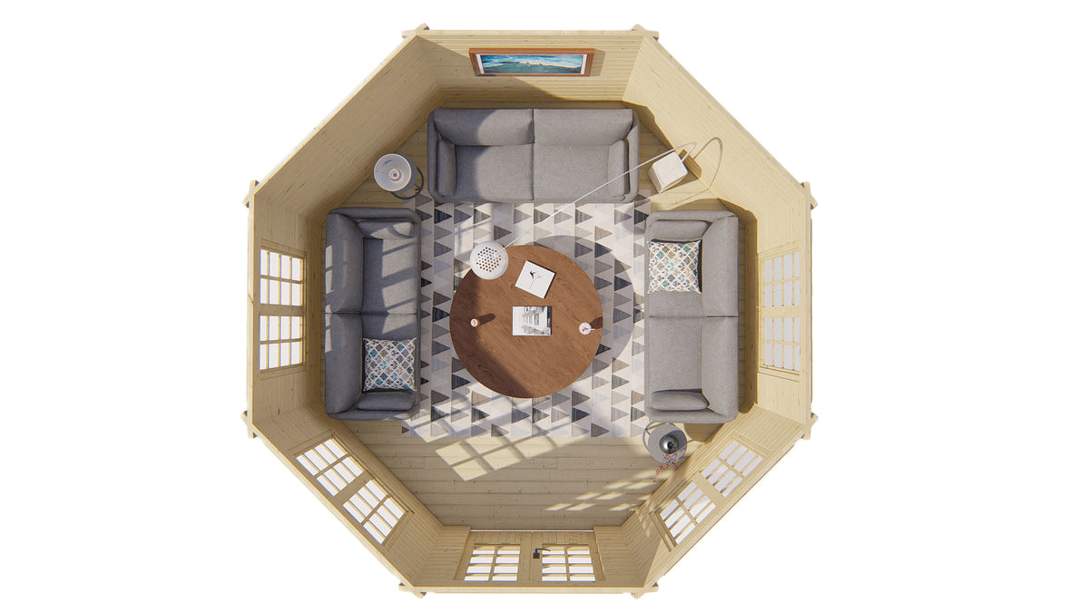 Blockhütte - Gartenhaus Lynn | 44mm | Fichte grau imprägniert