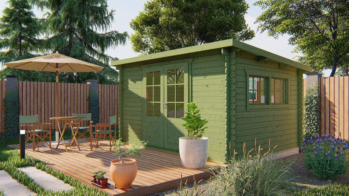 Blockhaus - Gartenhaus Loya | 28mm | Fichte honiggelb imprägniert