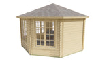 Blockhütte - Gartenhaus Lynn | 44mm | Fichte braun imprägniert