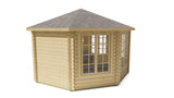 Blockhütte - Gartenhaus Lynn | 44mm | Fichte braun imprägniert