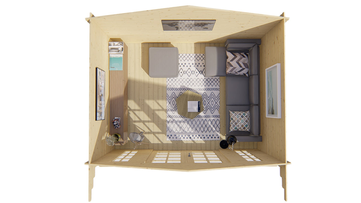Blockhaus - Gartenhaus Mimir | 28 mm | grün imprägniert